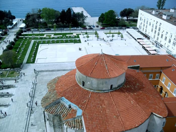Zadar in 2011, with the Church of St Donatus among the old-town sights