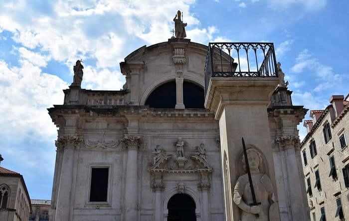 St Blaise's Church and Orlando's Column in Dubrovnik