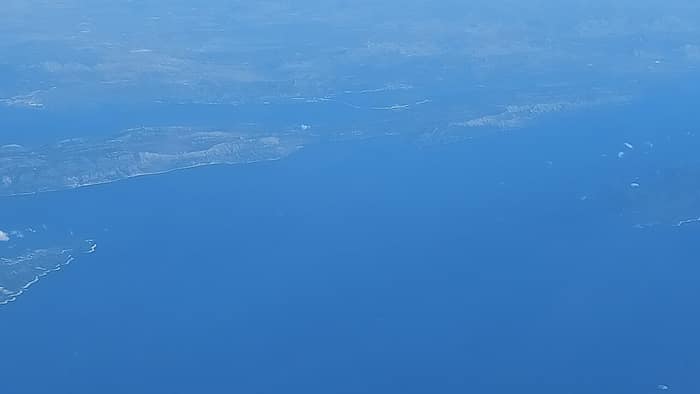 La zona del ponte di Sabbioncello fotografata da un aereo nell'ottobre 2023