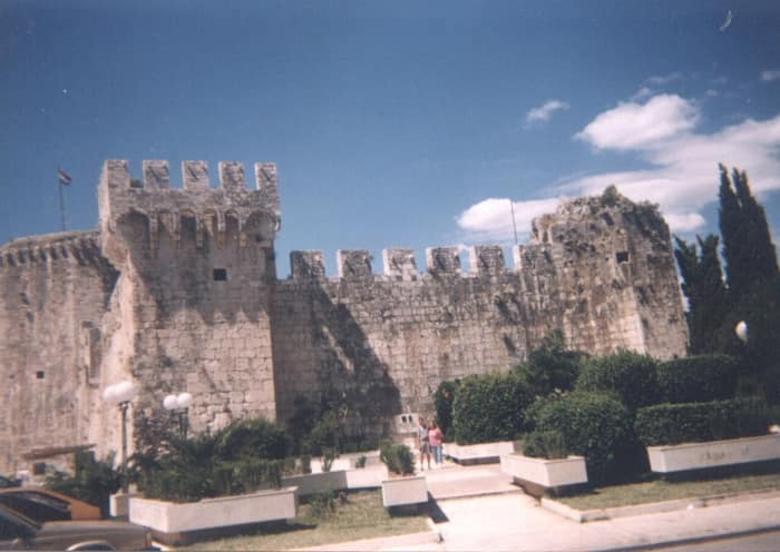 Panorama of the old town of Trogir, photographed in 1999