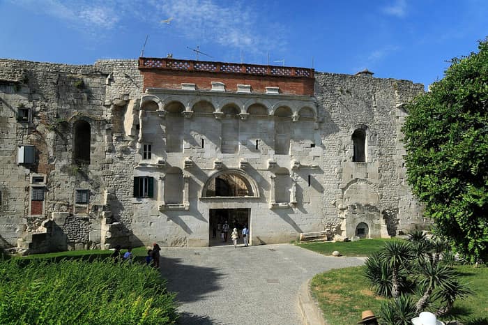 The Golden Gate of Diocletian's Palace in Split, with its arch, niches and blind arcade