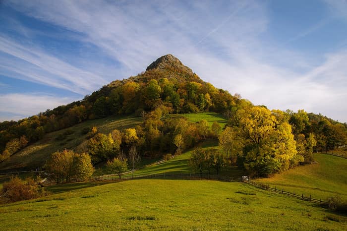 The rock of Ostrovica, photographed as a protected nature monument